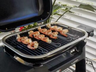 Espetadas de Tamboril e Camarão Grelhadas